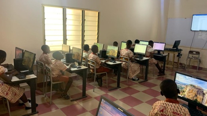 Students of Mikel International School having practical session with the computers